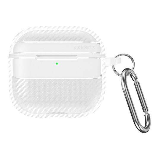 For AirPods 4 Carbon Fiber Texture Bluetooth Earphone Protective Case(Transparent) by buy2fix