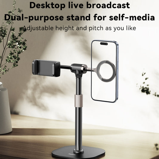 Yesido C297 Dual-use Live Broadcast Desktop Stand Metal Spring Clip / Magnetic Ring(Black) - Desktop Holder by Yesido | Online Shopping UK | buy2fix
