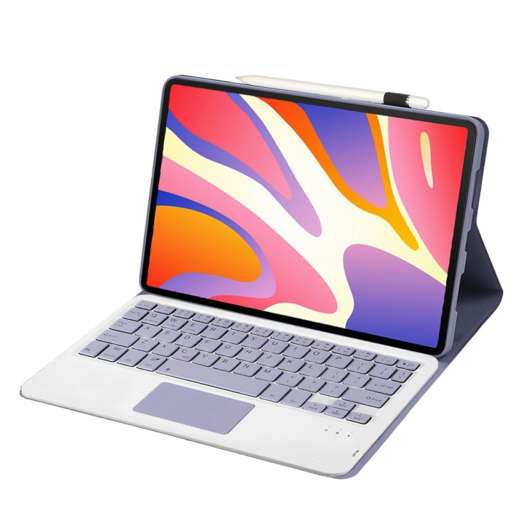 For Huawei MatePad SE 11 2024 AH21-A Ultra-thin Detachable Bluetooth Keyboard Leather Tablet Case with Touchpad(Lavender White) by buy2fix