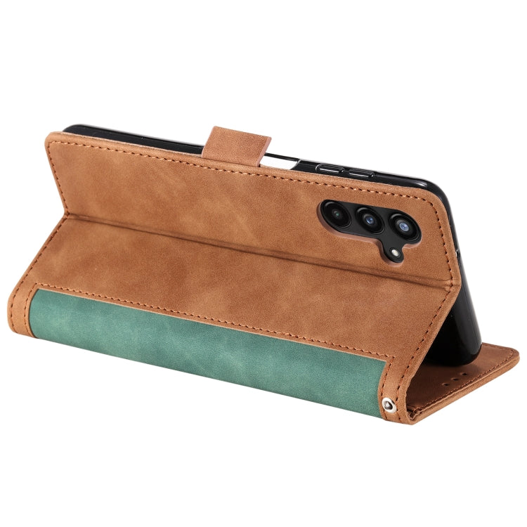 For Samsung Galaxy S25+ 5G Retro Splicing Horizontal Flip Leather Phone Case(Green) - Galaxy S25+ 5G Cases by buy2fix | Online Shopping UK | buy2fix