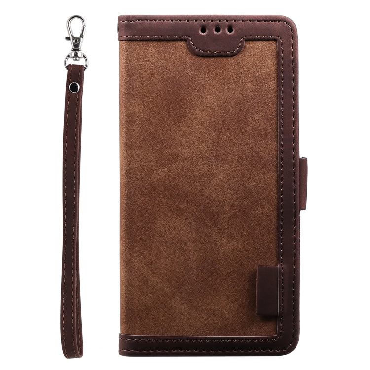 For Samsung Galaxy S25+ 5G Retro Splicing Horizontal Flip Leather Phone Case(Brown) - Galaxy S25+ 5G Cases by buy2fix | Online Shopping UK | buy2fix