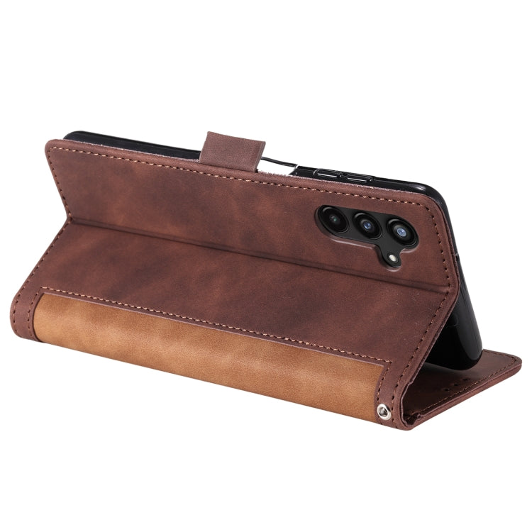 For Samsung Galaxy S25+ 5G Retro Splicing Horizontal Flip Leather Phone Case(Brown) - Galaxy S25+ 5G Cases by buy2fix | Online Shopping UK | buy2fix