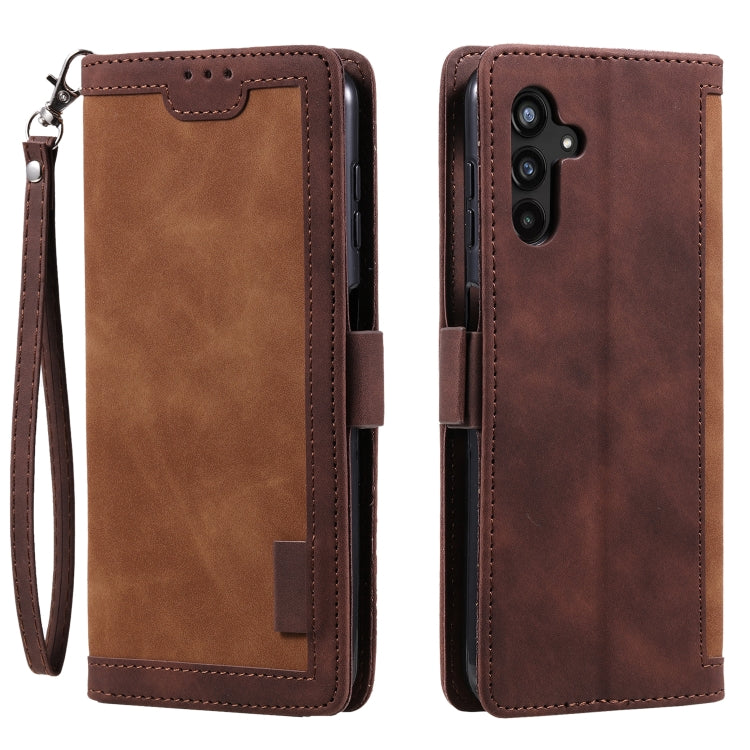 For Samsung Galaxy S25+ 5G Retro Splicing Horizontal Flip Leather Phone Case(Brown) by buy2fix