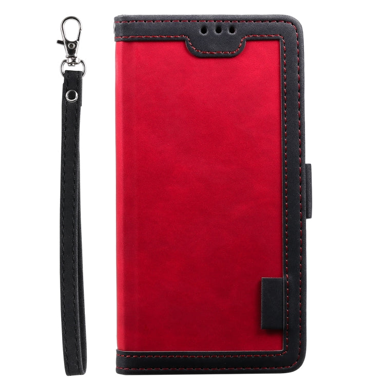 For Samsung Galaxy S25+ 5G Retro Splicing Horizontal Flip Leather Phone Case(Red) - Galaxy S25+ 5G Cases by buy2fix | Online Shopping UK | buy2fix