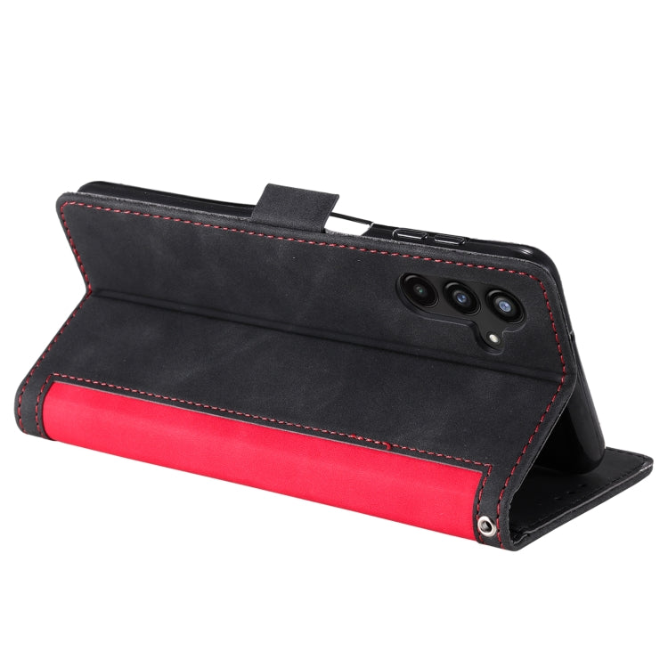 For Samsung Galaxy S25+ 5G Retro Splicing Horizontal Flip Leather Phone Case(Red) - Galaxy S25+ 5G Cases by buy2fix | Online Shopping UK | buy2fix