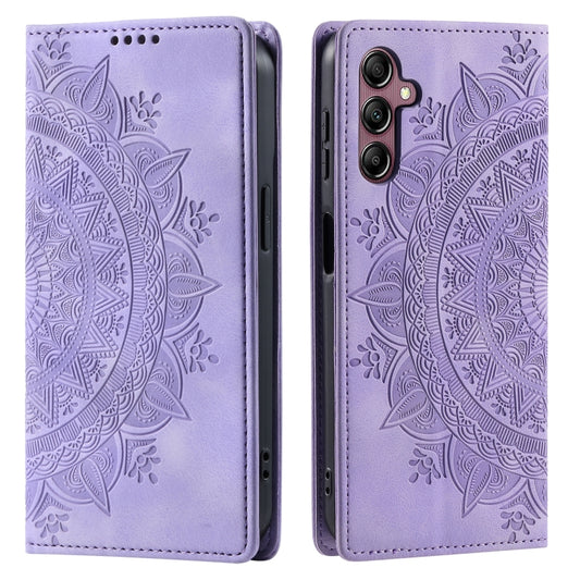 For Samsung Galaxy S25 5G Totem Embossed Magnetic Leather Phone Case(Purple) by buy2fix