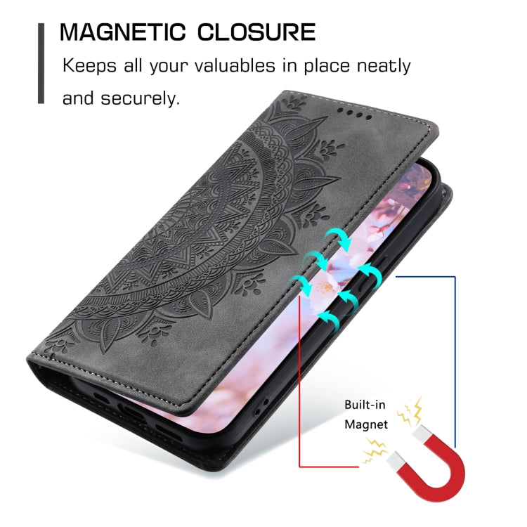 For Samsung Galaxy S25+ 5G Totem Embossed Magnetic Leather Phone Case(Grey) - Galaxy S25+ 5G Cases by buy2fix | Online Shopping UK | buy2fix