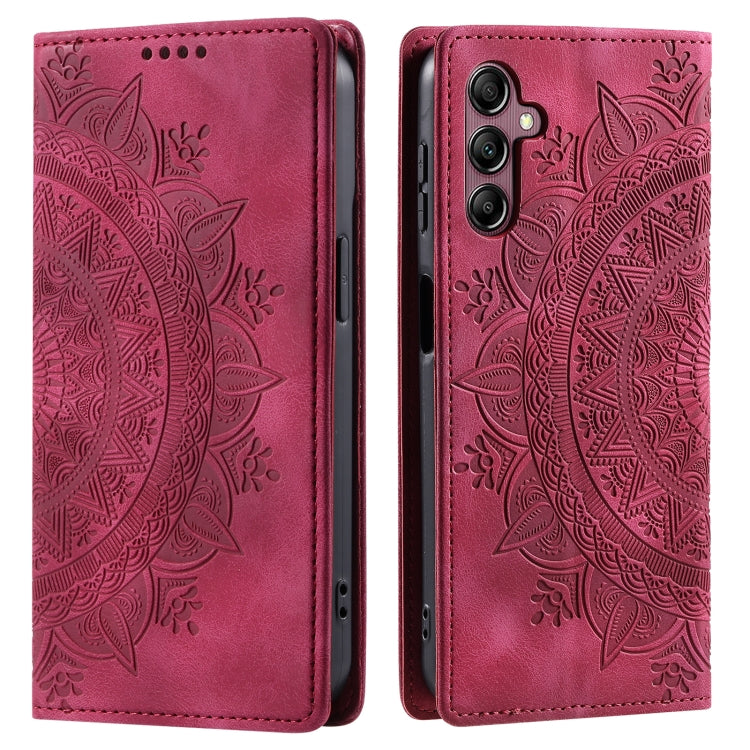 For Samsung Galaxy S25+ 5G Totem Embossed Magnetic Leather Phone Case(Red) - Galaxy S25+ 5G Cases by buy2fix | Online Shopping UK | buy2fix