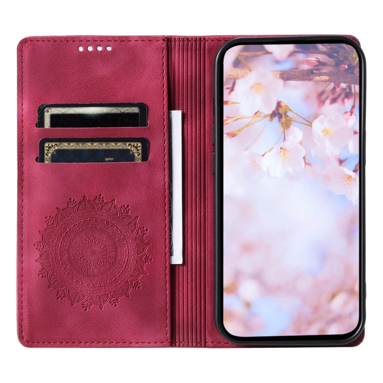 For Samsung Galaxy S25+ 5G Totem Embossed Magnetic Leather Phone Case(Red) - Galaxy S25+ 5G Cases by buy2fix | Online Shopping UK | buy2fix