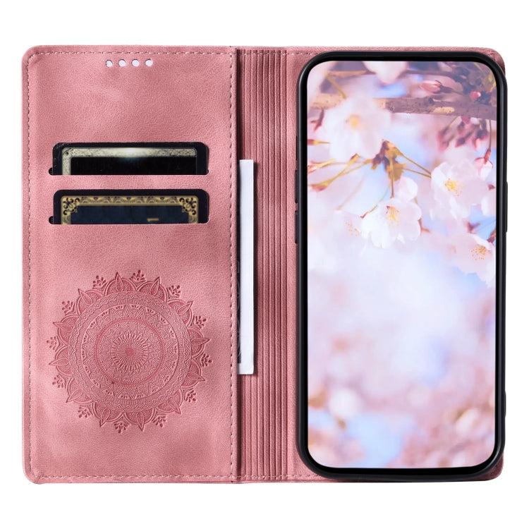 For Samsung Galaxy S25+ 5G Totem Embossed Magnetic Leather Phone Case(Rose Gold) - Galaxy S25+ 5G Cases by buy2fix | Online Shopping UK | buy2fix