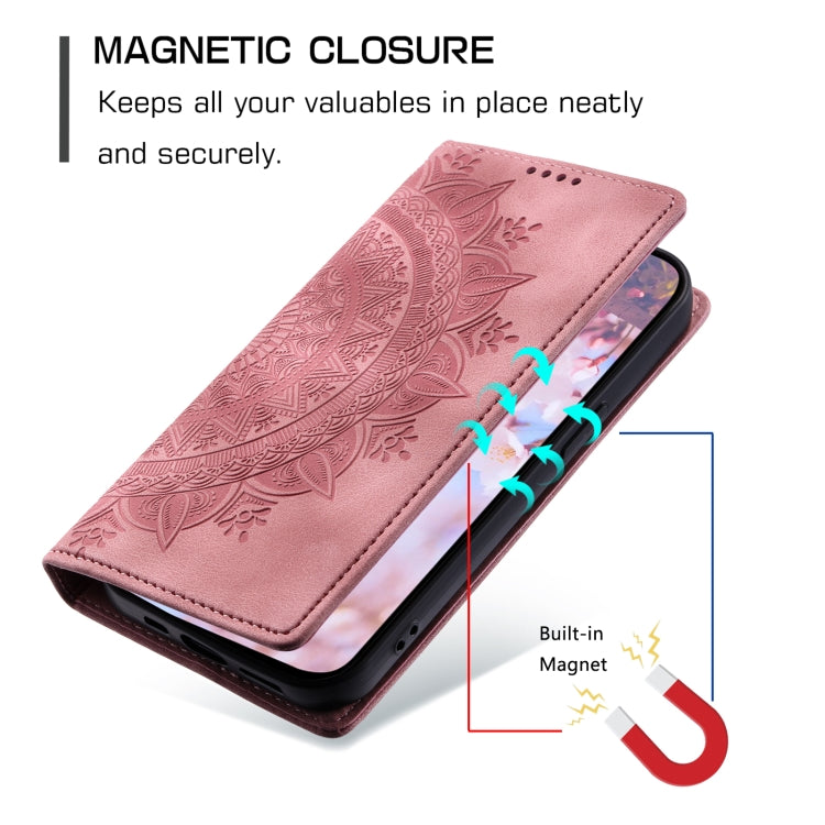 For Samsung Galaxy S25+ 5G Totem Embossed Magnetic Leather Phone Case(Rose Gold) - Galaxy S25+ 5G Cases by buy2fix | Online Shopping UK | buy2fix