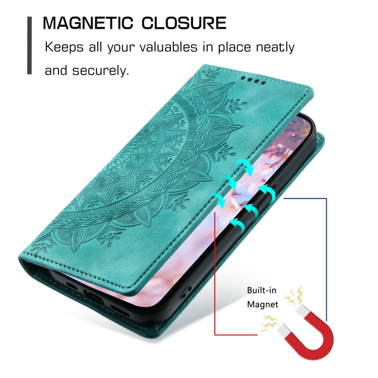 For Samsung Galaxy S25+ 5G Totem Embossed Magnetic Leather Phone Case(Green) - Galaxy S25+ 5G Cases by buy2fix | Online Shopping UK | buy2fix