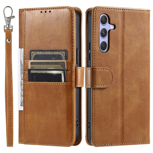 For Samsung Galaxy S25 5G Simple 6-Card Wallet Leather Phone Case(Brown) by buy2fix