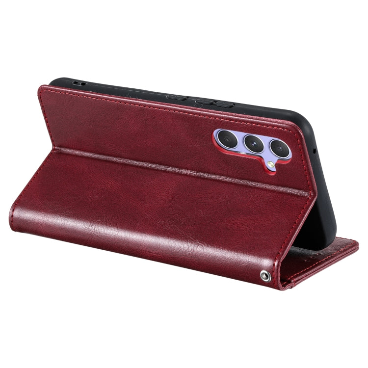 For Samsung Galaxy S25 5G Simple 6-Card Wallet Leather Phone Case(Wine Red) by buy2fix