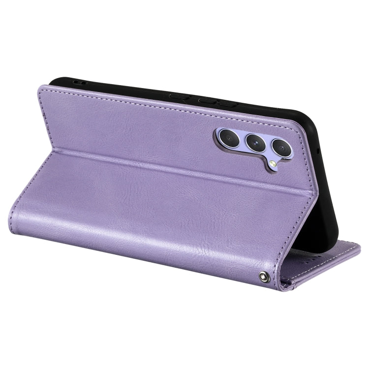 For Samsung Galaxy S25 5G Simple 6-Card Wallet Leather Phone Case(Purple) by buy2fix