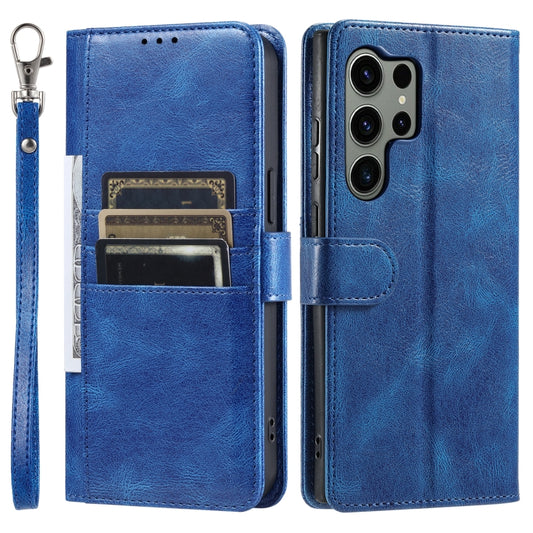 For Samsung Galaxy S25 Ultra 5G Simple 6-Card Wallet Leather Phone Case(Blue) by buy2fix