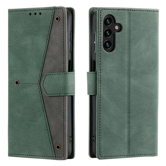 For Samsung Galaxy S25+ 5G Nail Skin Feel Stitching Calf Texture Leather Phone Case(Green) by buy2fix
