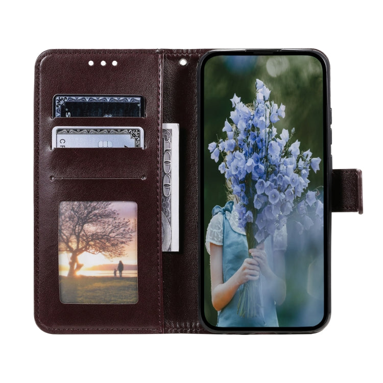 For Samsung Galaxy S25+ 5G Totem Flower Embossed Leather Phone Case with Lanyard(Brown) - Galaxy S25+ 5G Cases by buy2fix | Online Shopping UK | buy2fix