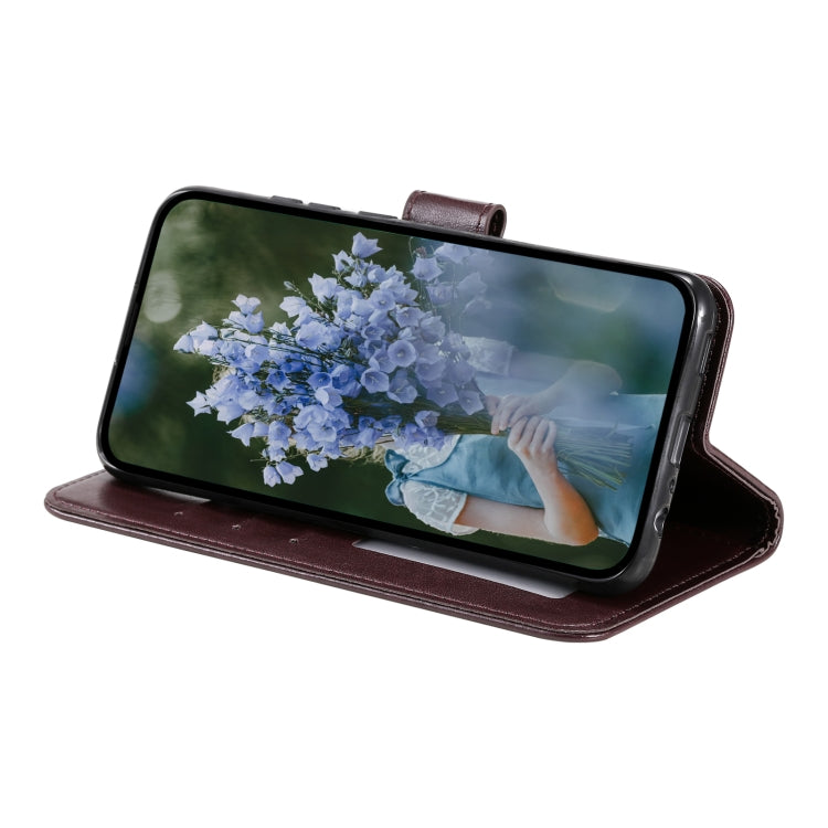 For Samsung Galaxy S25+ 5G Totem Flower Embossed Leather Phone Case with Lanyard(Brown) - Galaxy S25+ 5G Cases by buy2fix | Online Shopping UK | buy2fix