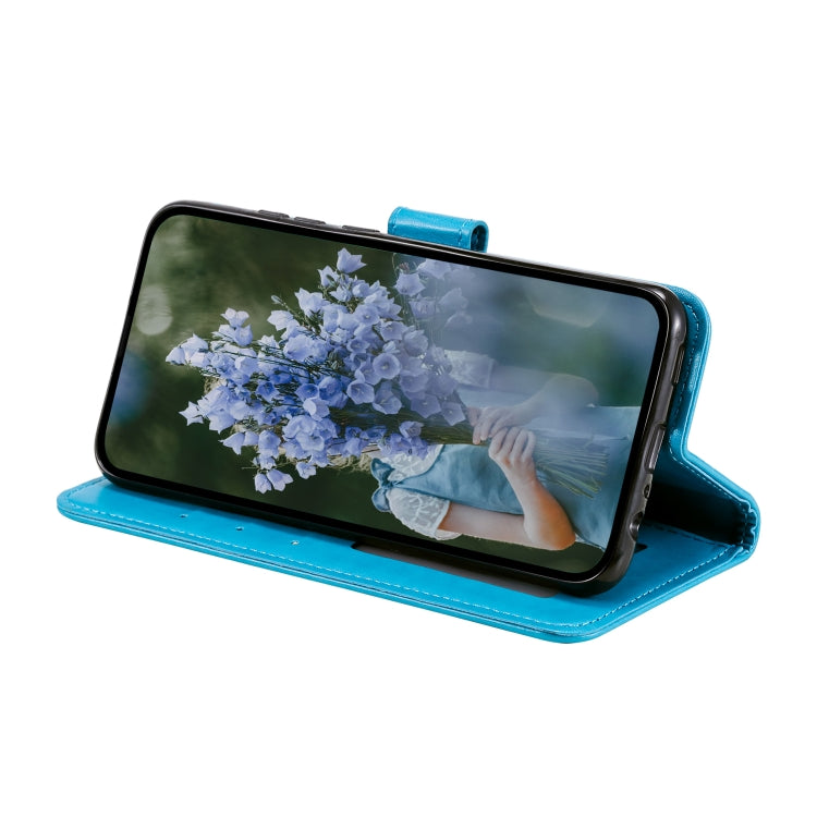 For Samsung Galaxy S25+ 5G Totem Flower Embossed Leather Phone Case with Lanyard(Blue) - Galaxy S25+ 5G Cases by buy2fix | Online Shopping UK | buy2fix