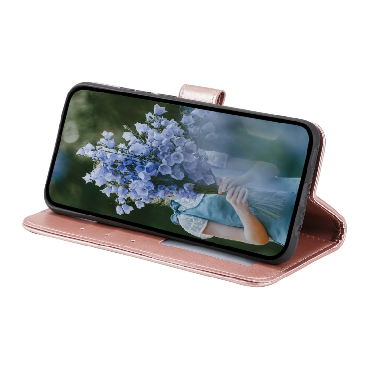 For Samsung Galaxy S25+ 5G Totem Flower Embossed Leather Phone Case with Lanyard(Rose Gold) - Galaxy S25+ 5G Cases by buy2fix | Online Shopping UK | buy2fix