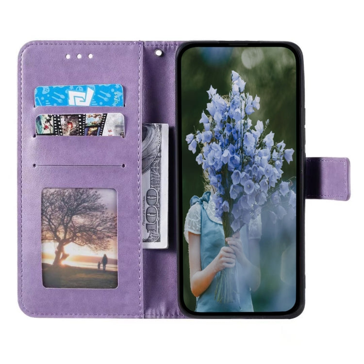 For Samsung Galaxy S25+ 5G Totem Flower Embossed Leather Phone Case with Lanyard(Purple) - Galaxy S25+ 5G Cases by buy2fix | Online Shopping UK | buy2fix