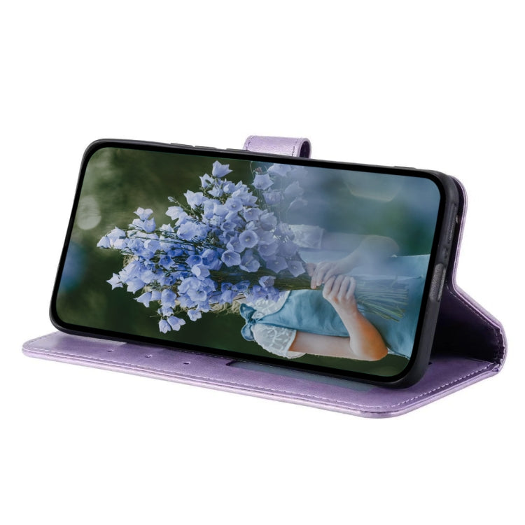 For Samsung Galaxy S25+ 5G Totem Flower Embossed Leather Phone Case with Lanyard(Purple) - Galaxy S25+ 5G Cases by buy2fix | Online Shopping UK | buy2fix
