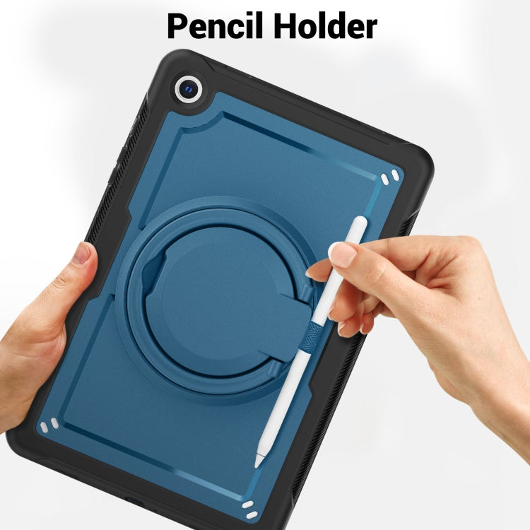 For Samsung Galaxy Tab A9+ Honeycomb Hybrid Tablet Case with Handle Holder & Strap(Navy Blue) - Galaxy Tab A9+ by buy2fix | Online Shopping UK | buy2fix