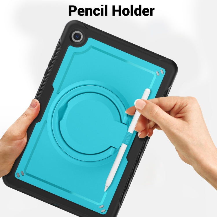 For Samsung Galaxy Tab A9+ Honeycomb Hybrid Tablet Case with Handle Holder & Strap(Light Blue) - Galaxy Tab A9+ by buy2fix | Online Shopping UK | buy2fix