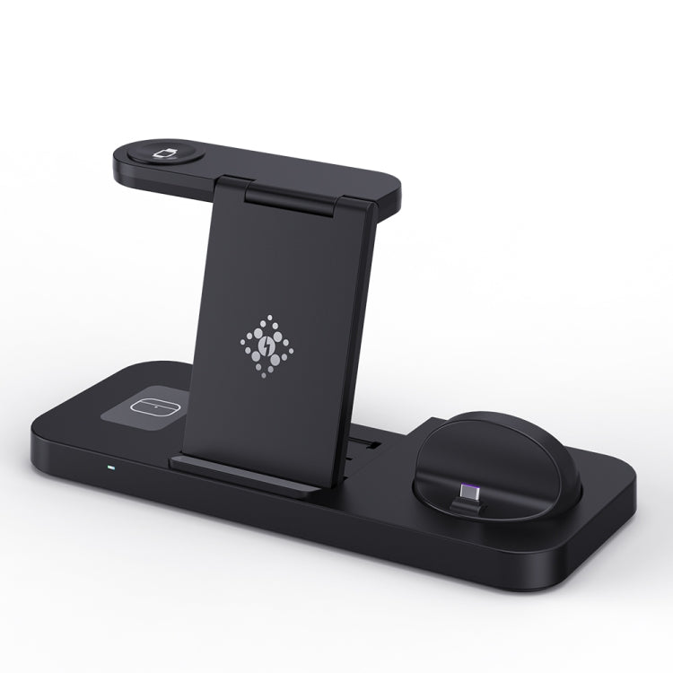 For Samsung Galaxy Watch B21 6 in 1 Mobile Phone / Earphone Universal Foldable Wireless Charger(Black) - Multifunction Charger by buy2fix | Online Shopping UK | buy2fix