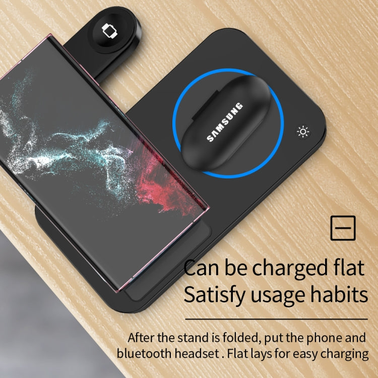 For Huawei Watch B18 4 in 1 Mobile Phone / Earphone Universal Foldable Wireless Charger(White) - Multifunction Charger by buy2fix | Online Shopping UK | buy2fix