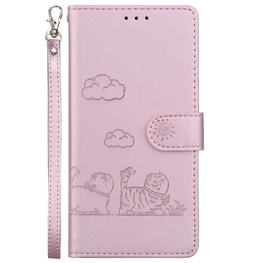 For iPhone Air Cute Cats RFID Leather Phone Case(Rose Gold) - iPhone Air Cases by buy2fix | Online Shopping UK | buy2fix
