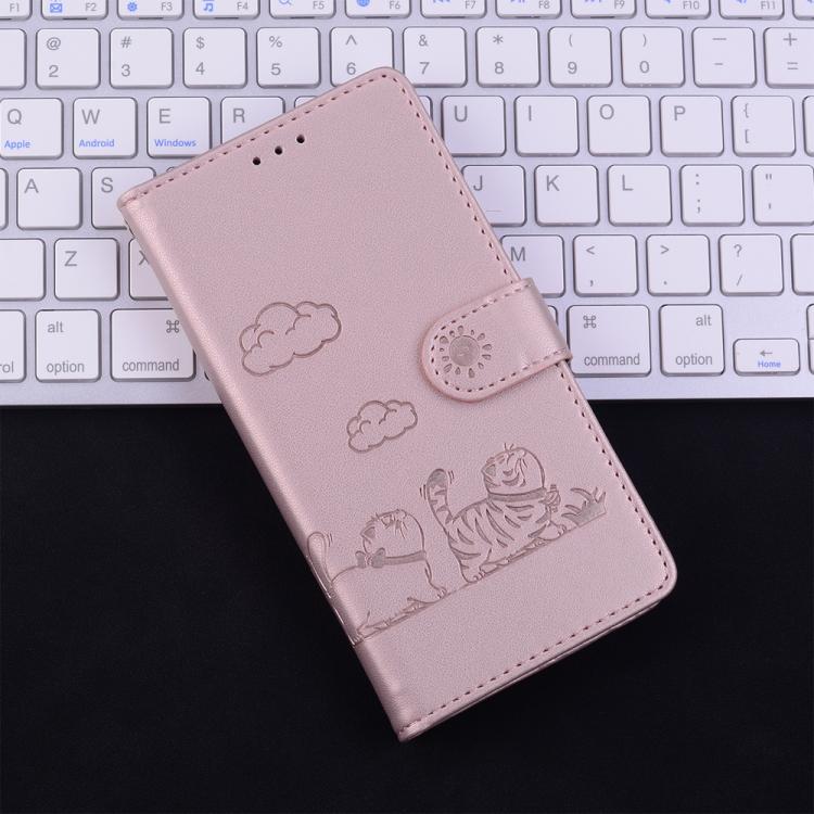 For iPhone Air Cute Cats RFID Leather Phone Case(Rose Gold) - iPhone Air Cases by buy2fix | Online Shopping UK | buy2fix