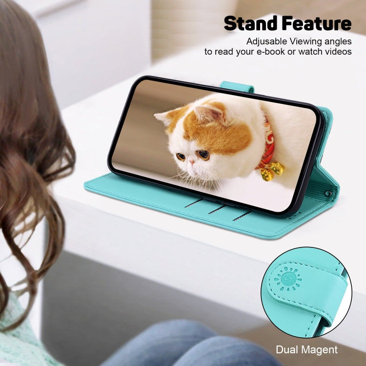 For Redmi K70 / K70 Pro Cute Cats RFID Leather Phone Case(Green) - Xiaomi Cases by buy2fix | Online Shopping UK | buy2fix