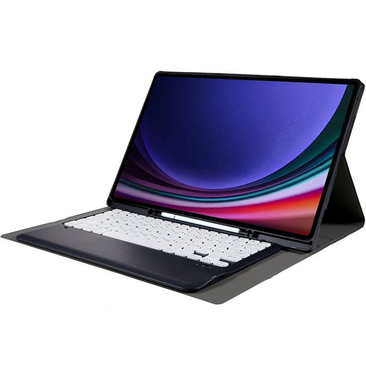 For Samsung Galaxy Tab S10 Ultra A910B Pen Slot Detachable Bluetooth Keyboard Leather Tablet Case(Black+White) by buy2fix