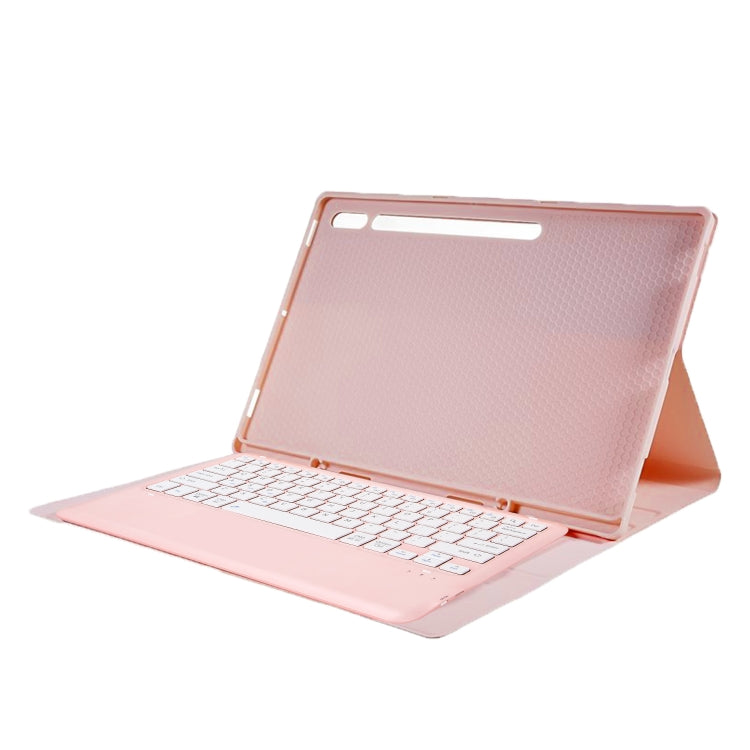 For Samsung Galaxy Tab S10 Ultra A910B Pen Slot Detachable Bluetooth Keyboard Leather Tablet Case(Pink) - For Samsung by buy2fix | Online Shopping UK | buy2fix