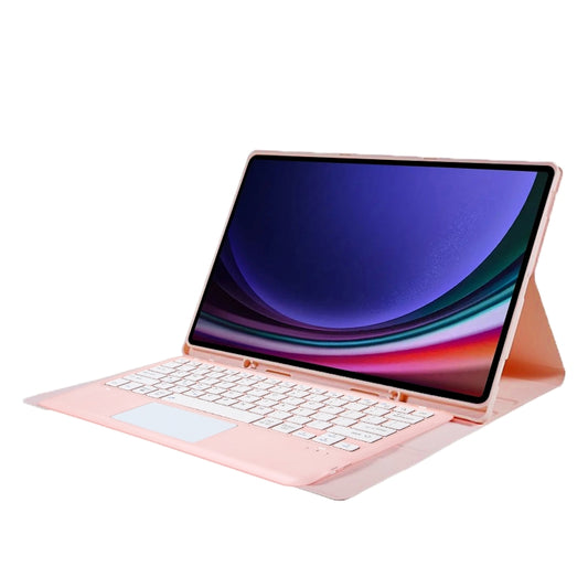 For Samsung Galaxy Tab S10 Ultra A910B-A Touch Pad Detachable Bluetooth Keyboard Leather Tablet Case(Pink) by buy2fix