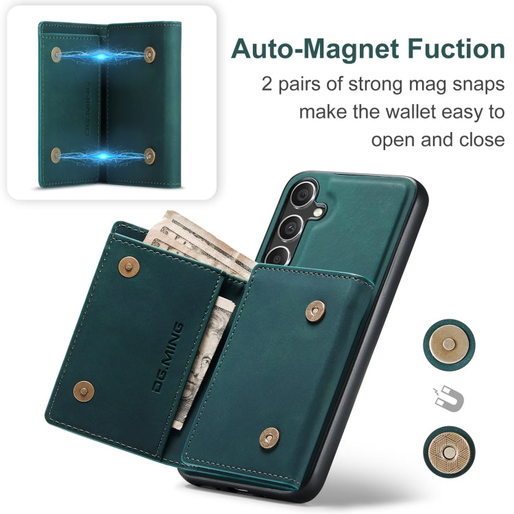 For Samsung Galaxy S24 FE 5G DG.MING M1 Series 3-Fold Multi Card Wallet + Magnetic Phone Case(Green) by DG.MING
