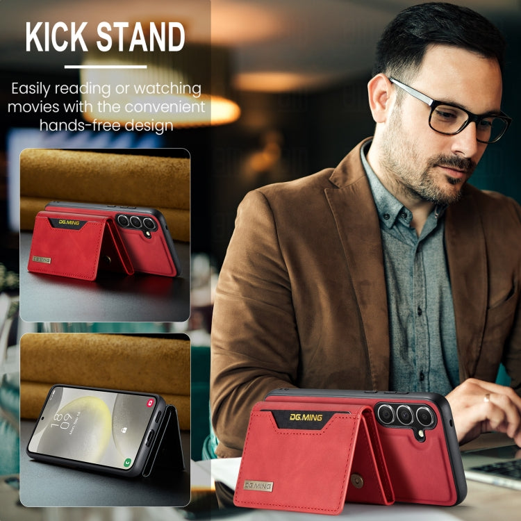 For Samsung Galaxy S24 FE 5G DG.MING M2 Series 3-Fold Multi Card Bag + Magnetic Phone Case(Red) by DG.MING
