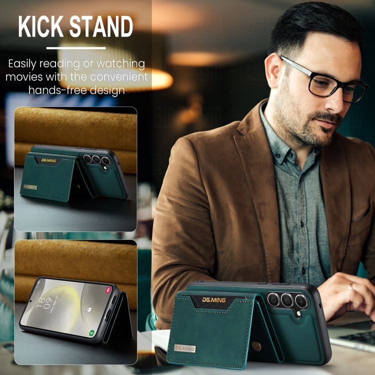 For Samsung Galaxy S24 FE 5G DG.MING M2 Series 3-Fold Multi Card Bag + Magnetic Phone Case(Green) by DG.MING