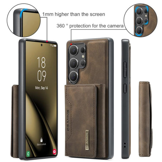 For Samsung Galaxy S25 Ultra 5G DG.MING M2 Series 3-Fold Multi Card Bag + Magnetic Phone Case(Coffee) - Galaxy S25 Ultra 5G Cases by DG.MING | Online Shopping UK | buy2fix
