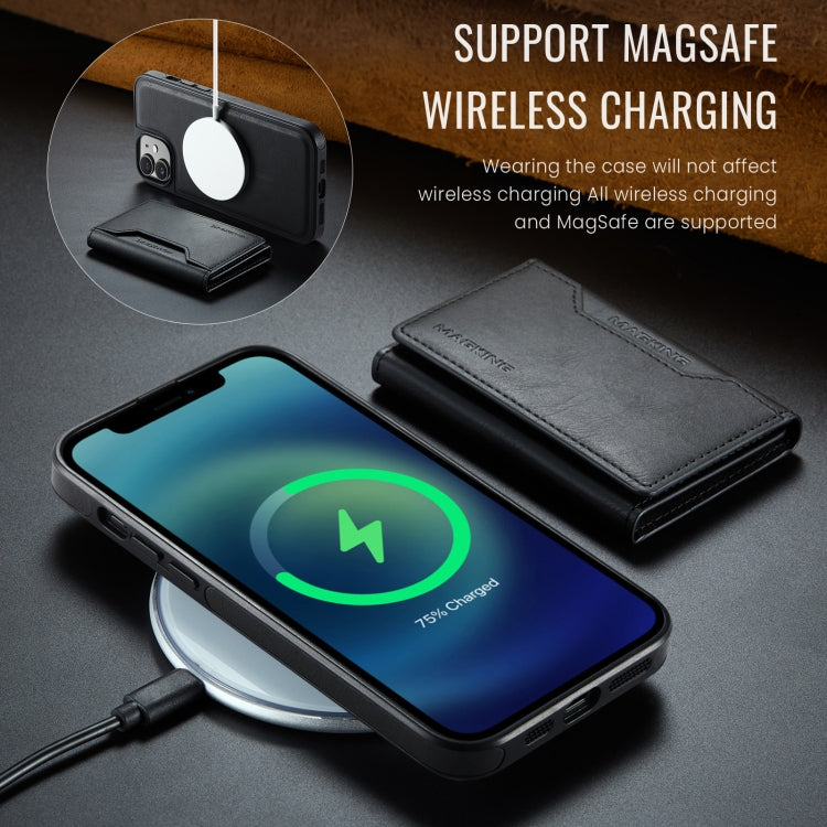 For iPhone 12 / 12 Pro MAGKING K2 Series MagSafe RFID Card Bag Detachable Phone Case(Black) - iPhone 12 / 12 Pro Cases by MAGKING | Online Shopping UK | buy2fix