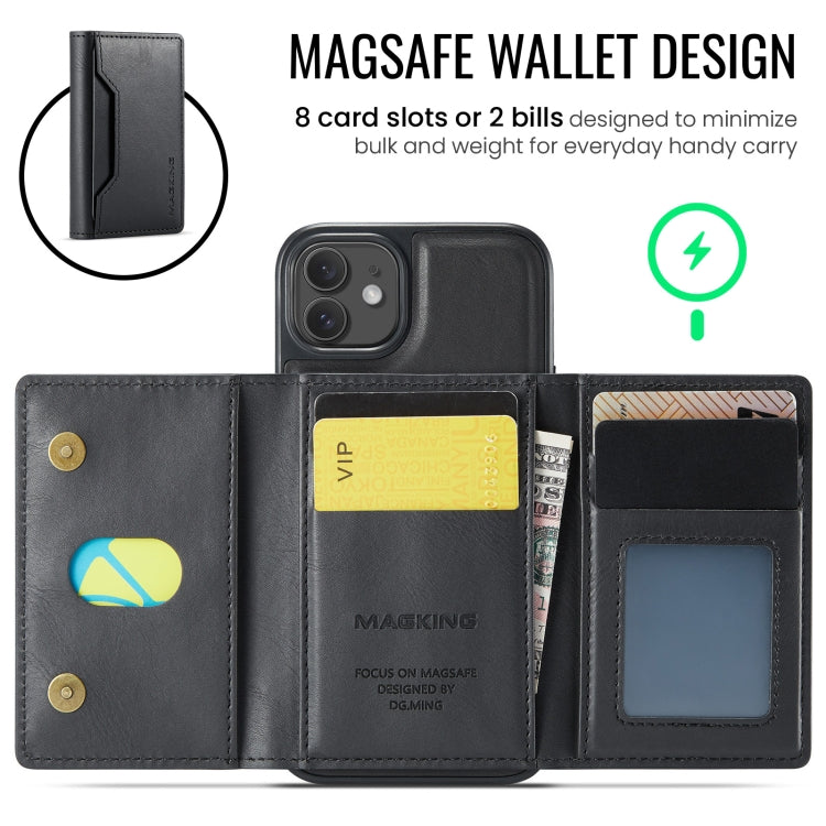 For iPhone 12 / 12 Pro MAGKING K2 Series MagSafe RFID Card Bag Detachable Phone Case(Black) - iPhone 12 / 12 Pro Cases by MAGKING | Online Shopping UK | buy2fix