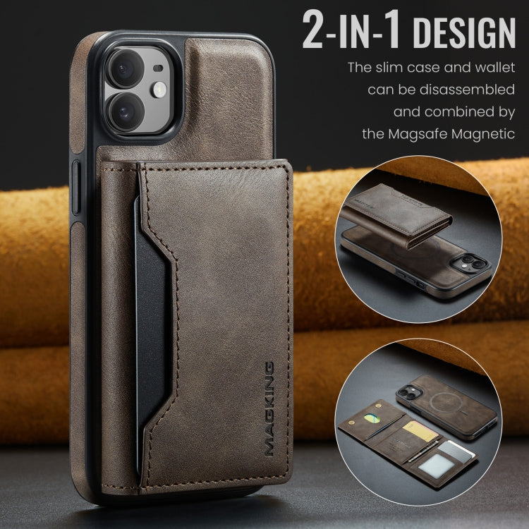 For iPhone 12 / 12 Pro MAGKING K2 Series MagSafe RFID Card Bag Detachable Phone Case(Coffee) - iPhone 12 / 12 Pro Cases by MAGKING | Online Shopping UK | buy2fix
