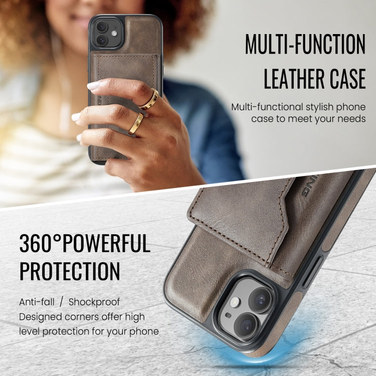 For iPhone 12 / 12 Pro MAGKING K2 Series MagSafe RFID Card Bag Detachable Phone Case(Coffee) - iPhone 12 / 12 Pro Cases by MAGKING | Online Shopping UK | buy2fix