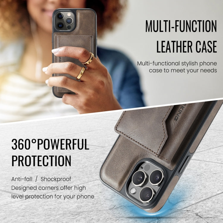 For iPhone 12 Pro Max MAGKING K2 Series MagSafe RFID Card Bag Detachable Phone Case(Coffee) by MAGKING