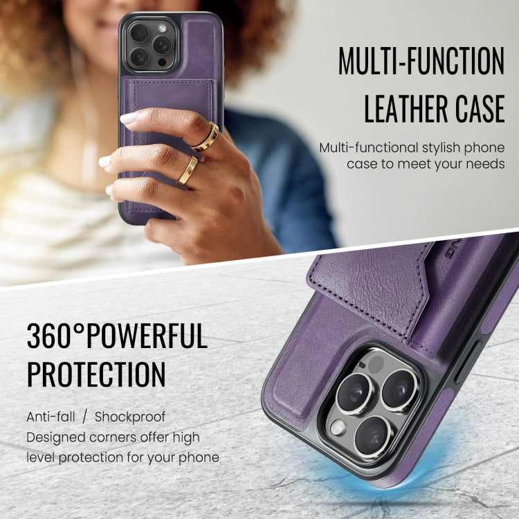 For iPhone 13 Pro MAGKING K2 Series MagSafe RFID Card Bag Detachable Phone Case(Purple) by MAGKING