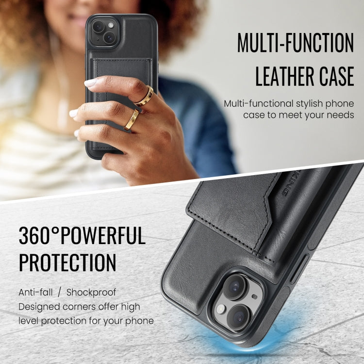 For iPhone 14 Plus MAGKING K2 Series MagSafe RFID Card Bag Detachable Phone Case(Black) by MAGKING