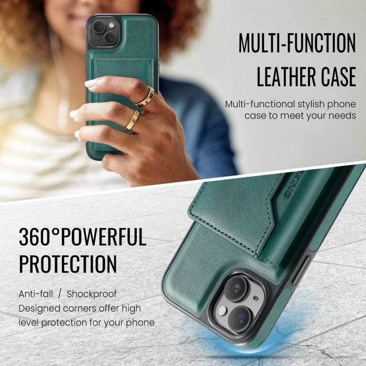 For iPhone 14 Plus MAGKING K2 Series MagSafe RFID Card Bag Detachable Phone Case(Green) - iPhone 14 Plus Cases by MAGKING | Online Shopping UK | buy2fix