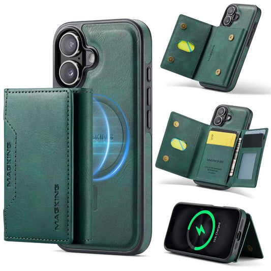 For iPhone 17 MAGKING K2 Series MagSafe RFID Card Bag Detachable Phone Case(Green) - iPhone 17 Cases by MAGKING | Online Shopping UK | buy2fix